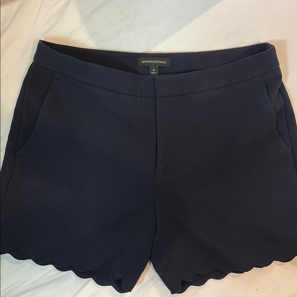Banana Republic Women's Navy Scalloped Shorts